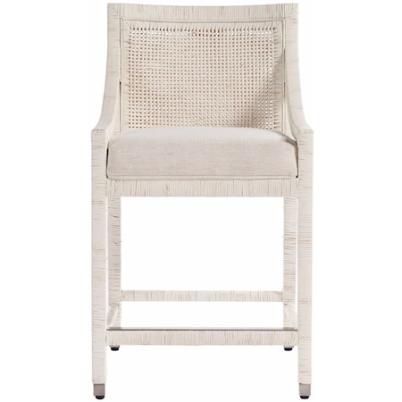 Counter Chair with Rattan Seatback