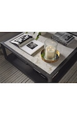 Universal COALESCE Contemporary Round End Table with Metal Frame