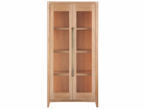 Contemporary 2-Door Display Cabinet with Built-In Lighting