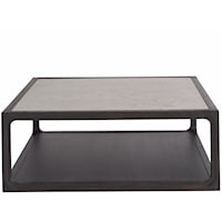 Contemporary Cocktail Table with Stone Insert Top