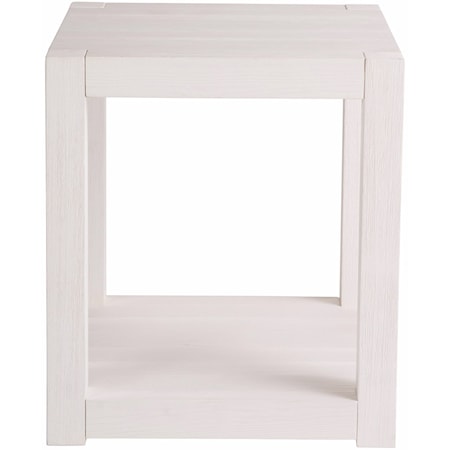 Contemporary Square End Table with Lower Display Shelf