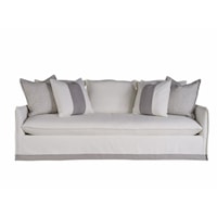 Contemporary Stationary Sofa with Throw Pillows