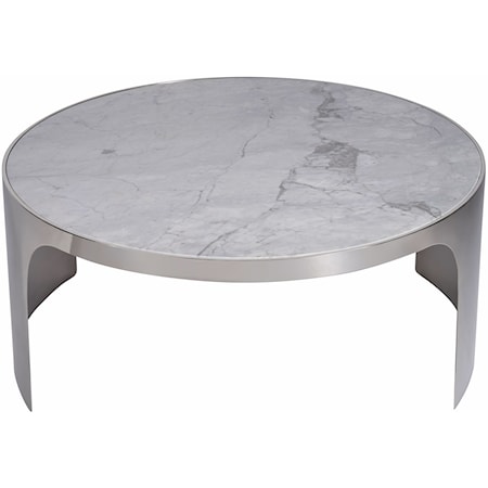 Contemporary Large Nesting Table with Nickel Base