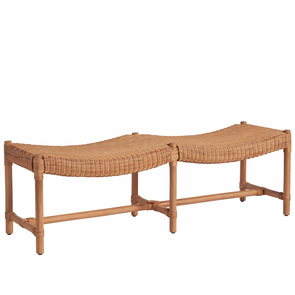 Universal Weekender Coastal Living Home Collection Two-Seat Rattan Bench