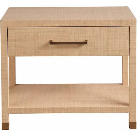 Contemporary 1-Drawer Nightstand with Outlet & USB Ports