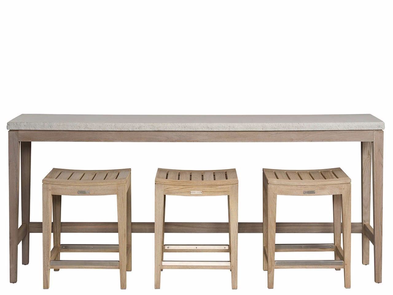 Outdoor Rectangular Console Table with Stool