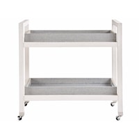 Contemporary Coastal Bar Cart with Removable Trays