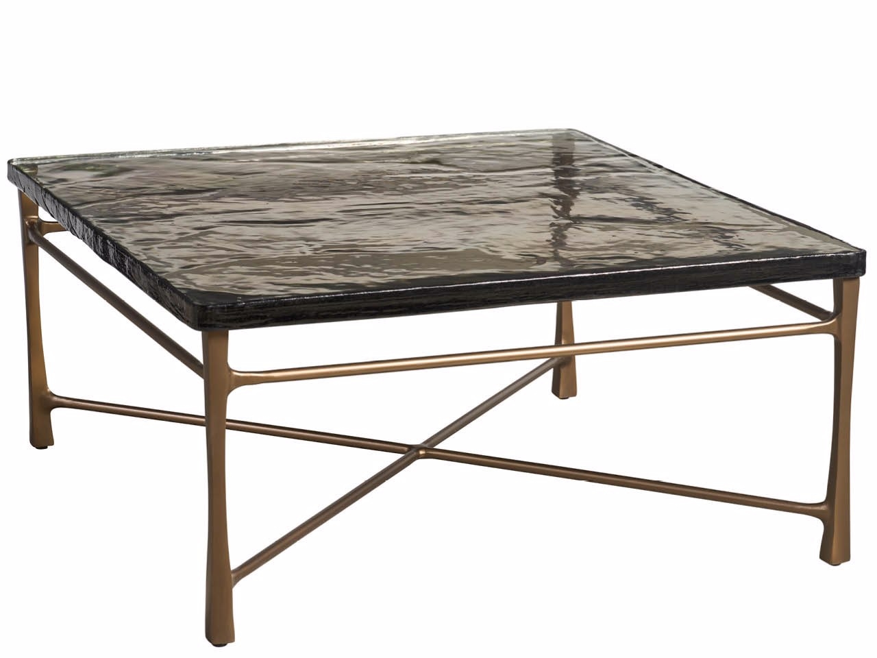 Cast Glass-Top Square Cocktail Table