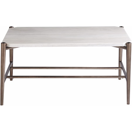 Contemporary Oslo Cocktail Table with White Stone Top