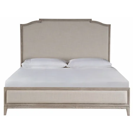 Contemporary Upholstered Queen Panel Bed with Low-Profile Footboard