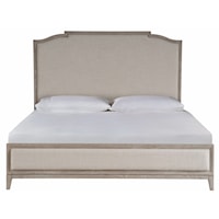 Contemporary Upholstered Queen Panel Bed with Low-Profile Footboard