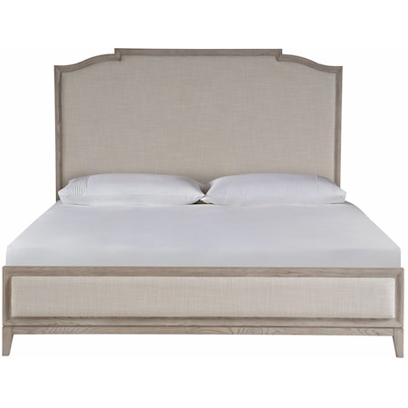 Contemporary Upholstered King Panel Bed with Low-Profile Footboard