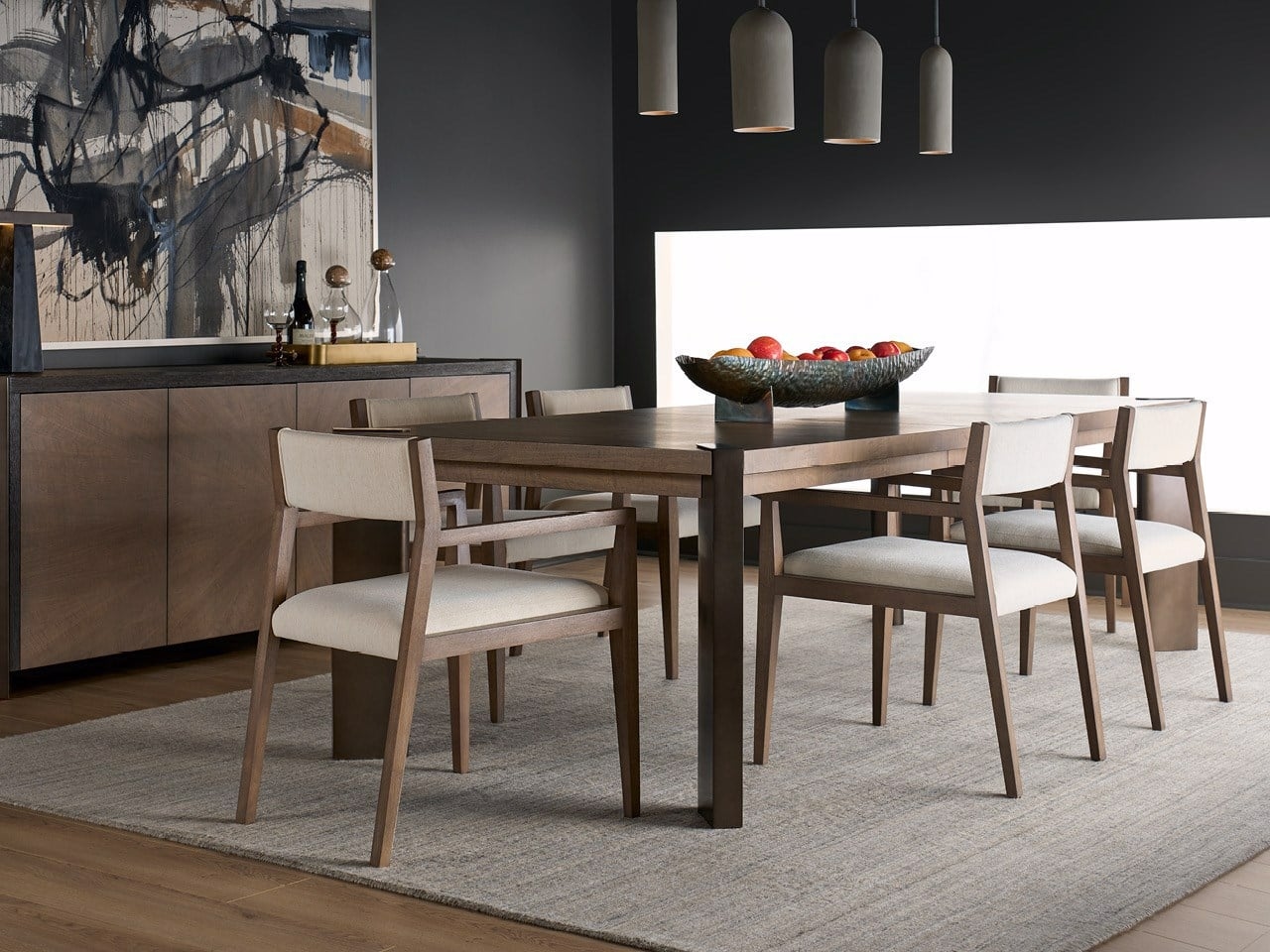 Upholstered Open-Back Dining Arm Chair