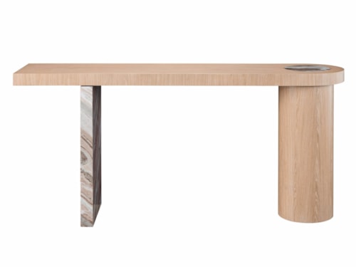 Contemporary Console Table with Marble Legs Pedestal