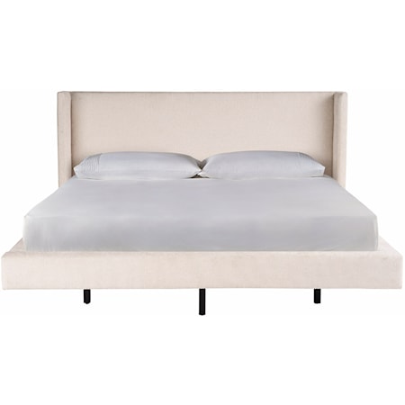 Contemporary Upholstered King Panel Bed