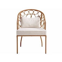 Coastal Dining Chair with Kidney Pillow