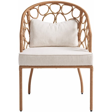 Coastal Dining Chair with Kidney Pillow