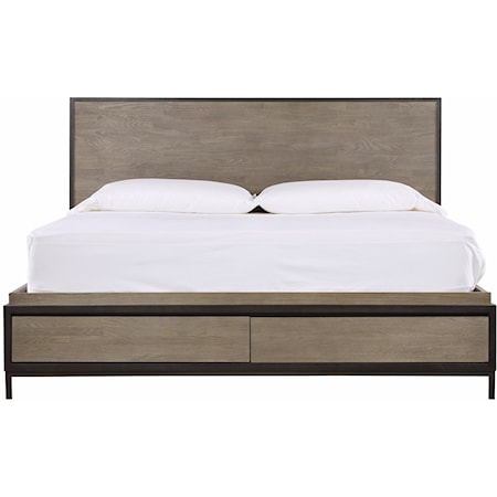 Contemporary Queen Storage Bed with 2-Drawer Footboard