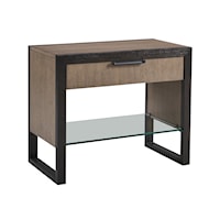 Contemporary Russo Open Nightstand with Glass Shelf