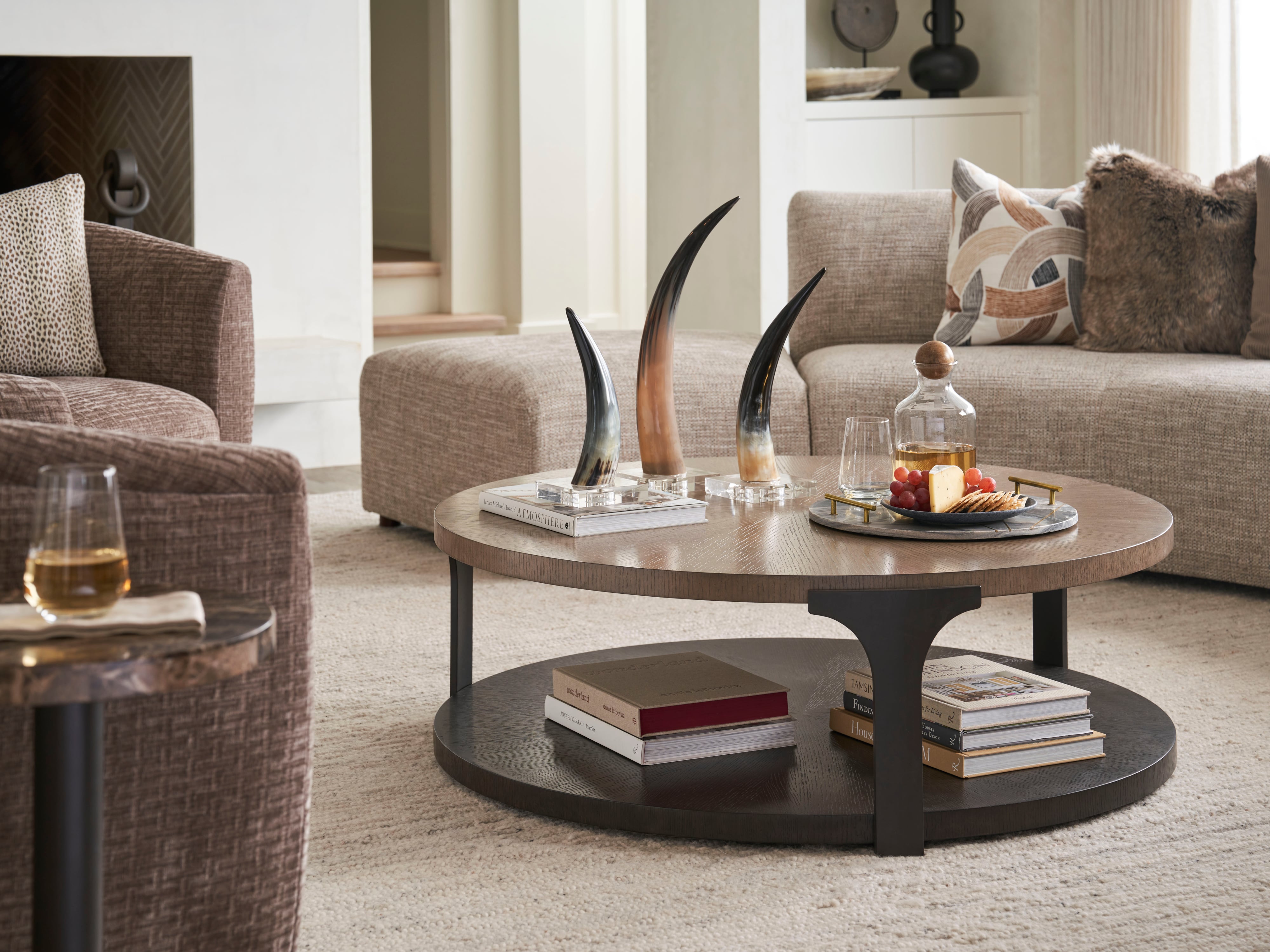 Lexington Zanzibar 600498946 Contemporary Kenya Round Cocktail Table