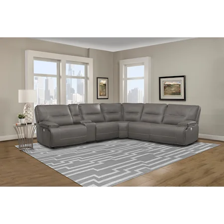 Power Reclining Sectional with Power Headrests and USB Ports