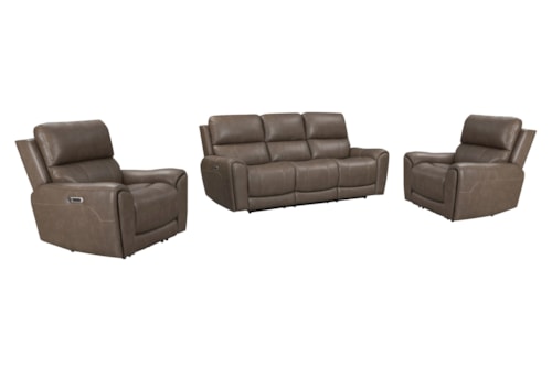 Casual Power Reclining Sofa & Two Recliners Set