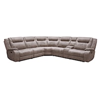 Transitional 6-Piece Manual Reclining Sectional Sofa and Console