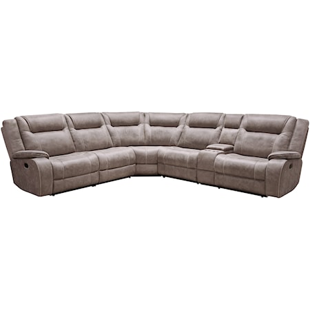 Transitional 6-Piece Manual Reclining Sectional Sofa and Console