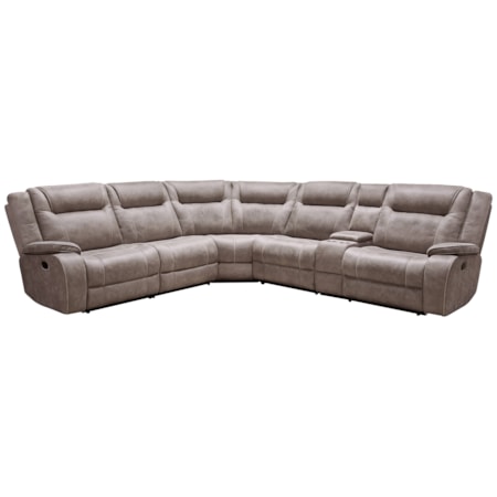 Manual Reclining Sectional Sofa and Console