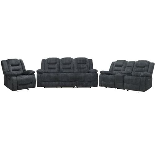 Casual 3-Piece Manual Reclining Living Set