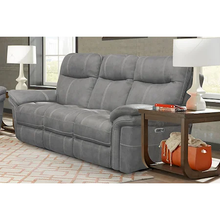 Casual Dual Recliner Power Sofa with USB Ports