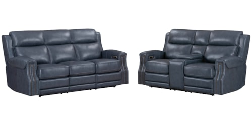 Transitional Power Sofa and Loveseat Living Room Set