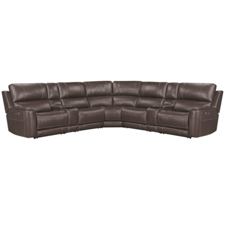 7-pc. Leather Power Reclining Sectional