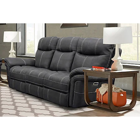Casual Dual Recliner Power Sofa with USB Ports