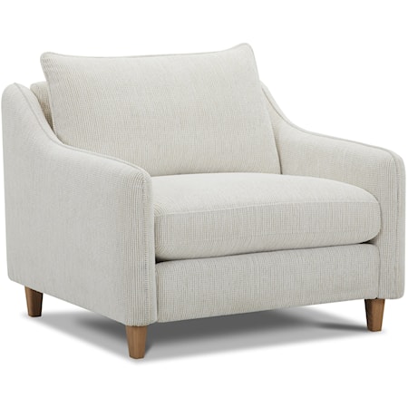 Transitional Accent Chair and a Half with Sloped Arms