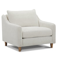 Transitional Accent Chair and a Half with Sloped Arms