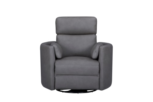 Contemporary Manual Swivel Gliding Club Chair with Cushioned In-Arms
