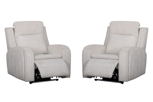 2-pk. Contemporary Rocking Power Recliner with Heat and Massage