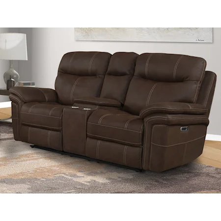 Mason - Dark Kahlua Power Console Loveseat