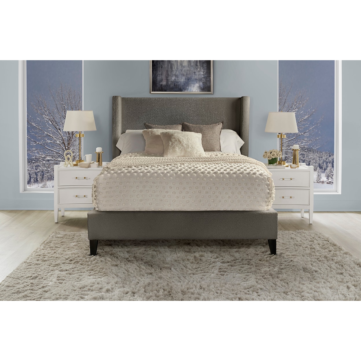 Paramount Living Angel Himalaya Charcoal Queen Bed