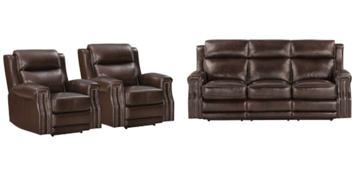 Transitional Power Sofa and Recliners Set
