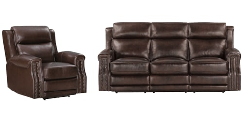 Transitional Power Sofa and Recliner Living Room Set