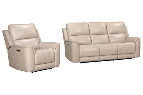 Casual 2-pc. Leather Power Reclining Living Room Set with USB Ports