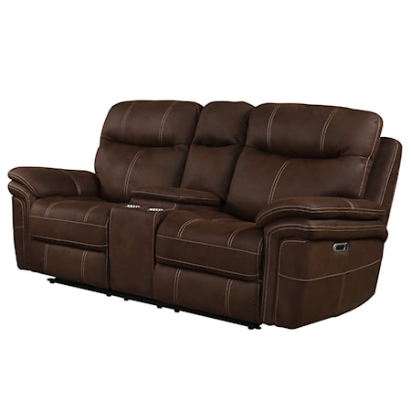 Dark Kahlua Power Console Loveseat