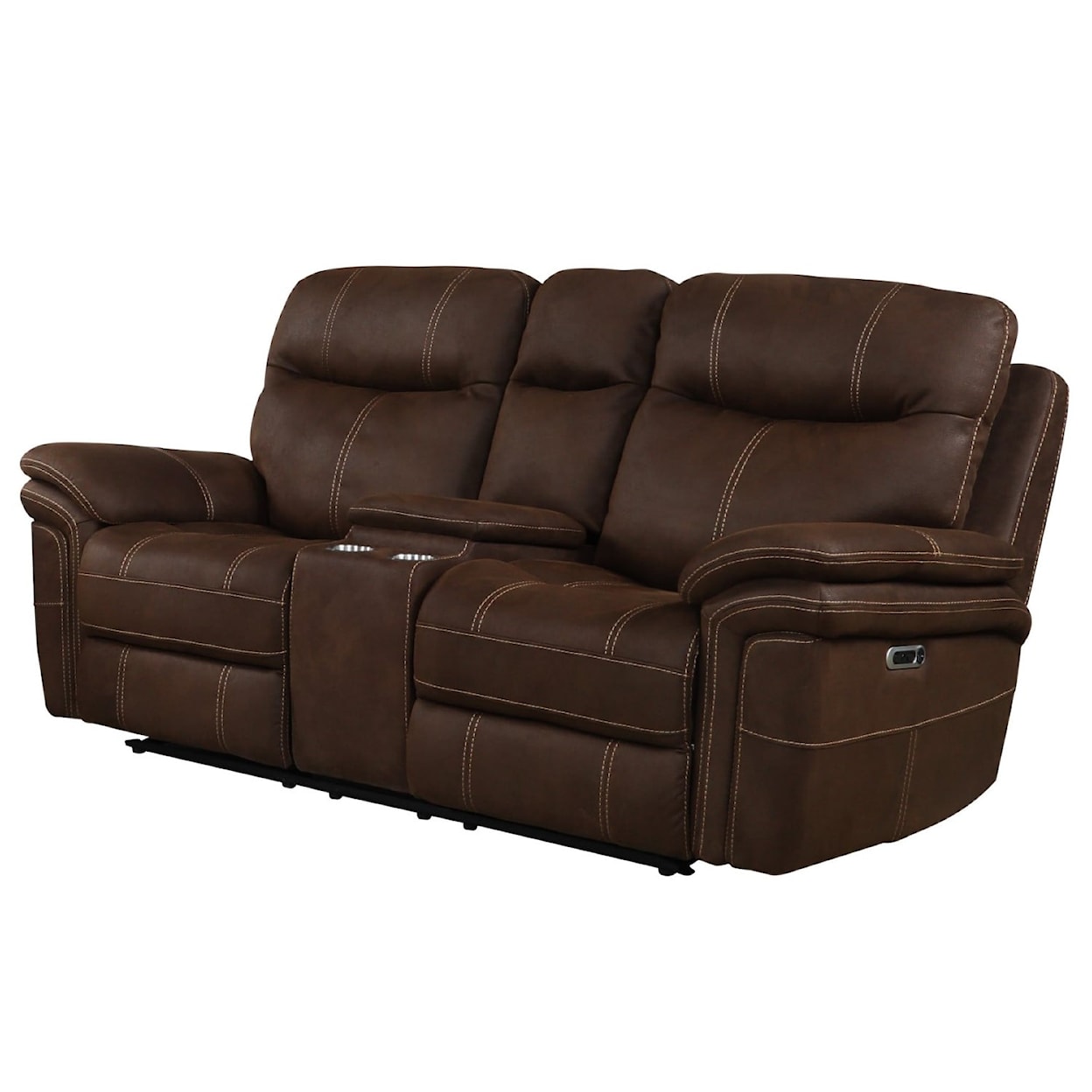 Parker Living Mason Dark Kahlua Power Console Loveseat