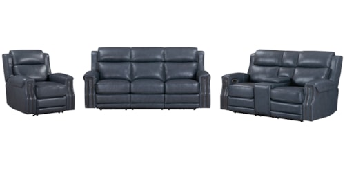 Transitional Power Sofa, Loveseat, and Recliner Set