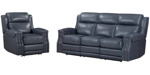 Transitional Power Sofa and Recliner Living Room Set