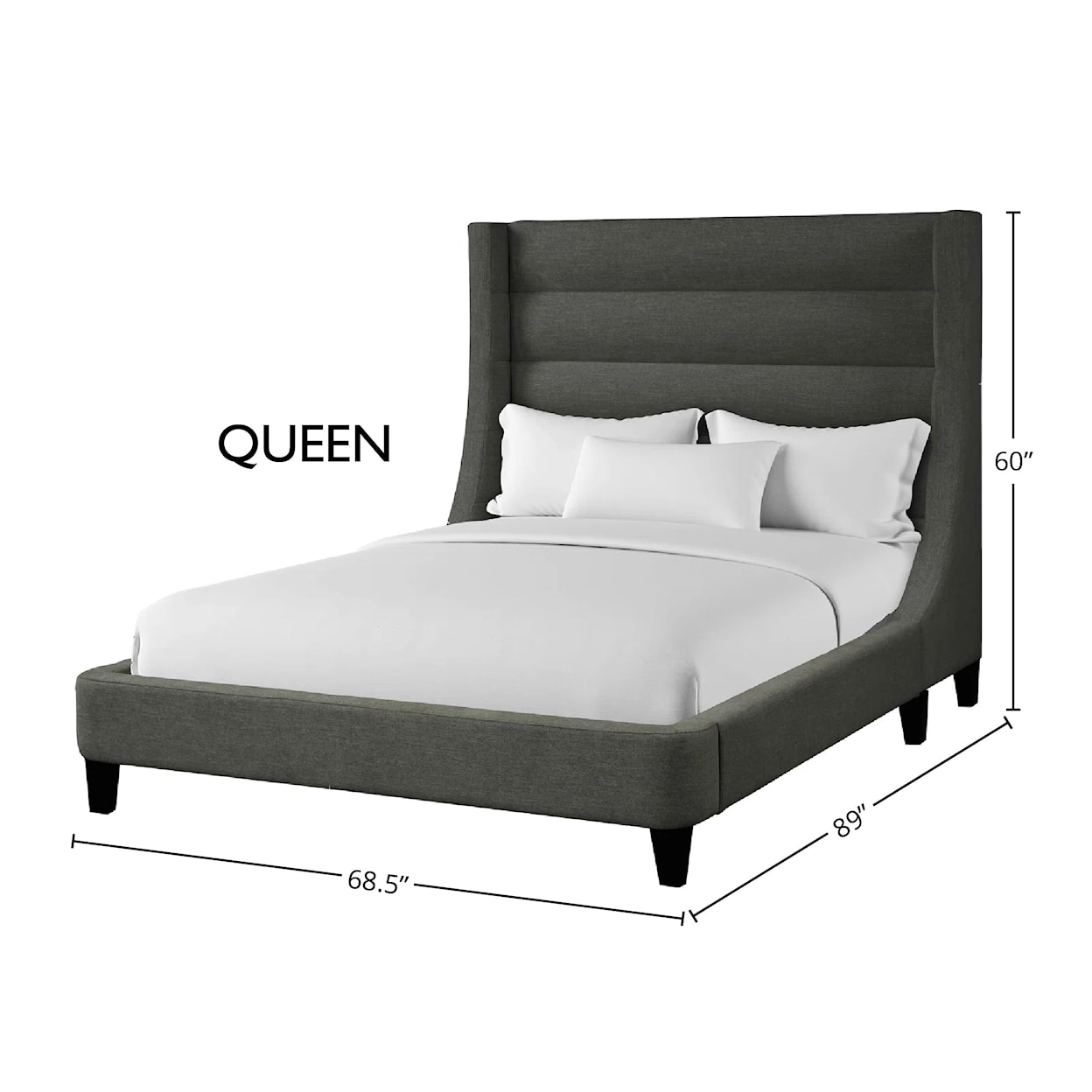 PH Jacob - Luxe Dark Grey Queen Bed