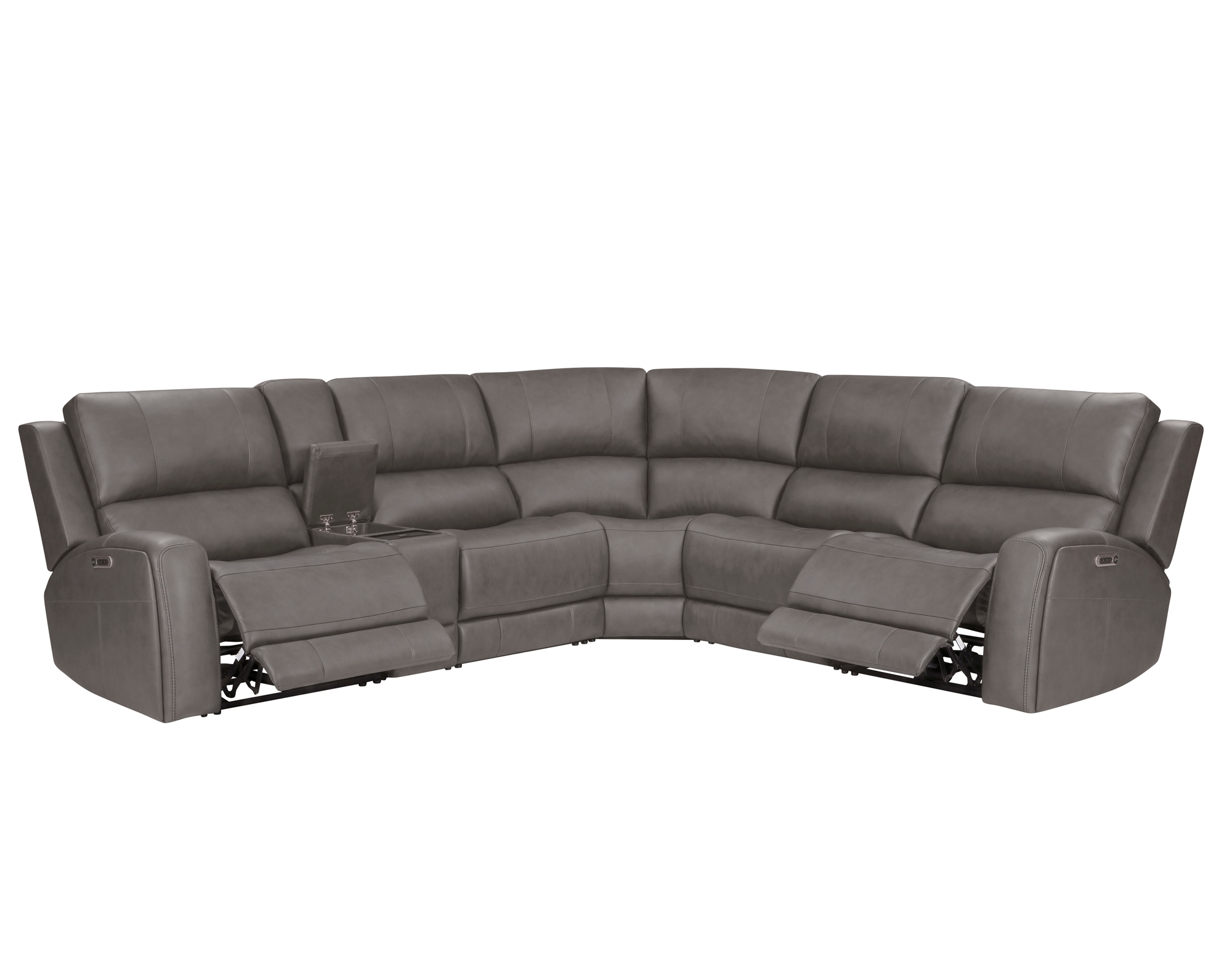 6-pc. Leather Power Reclining Sectional