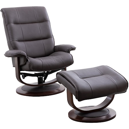 Manual Reclining Swivel Chair and Ottoman